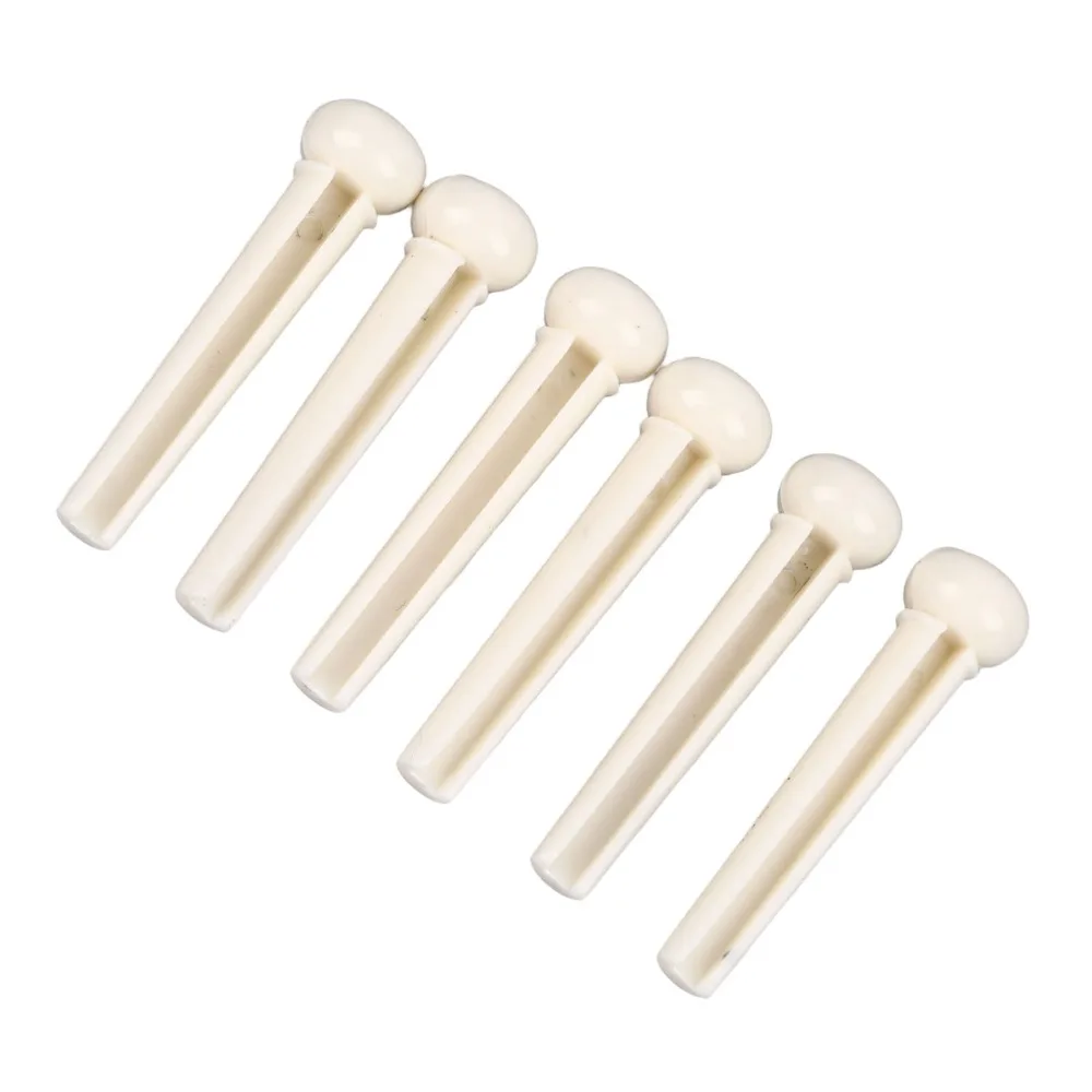 6PCS White Guitar Bridge Pins Abalone Dot Inlay Plastic Material Guitar String Pegs Bridge Saddle and Nut Guitar Maintenance