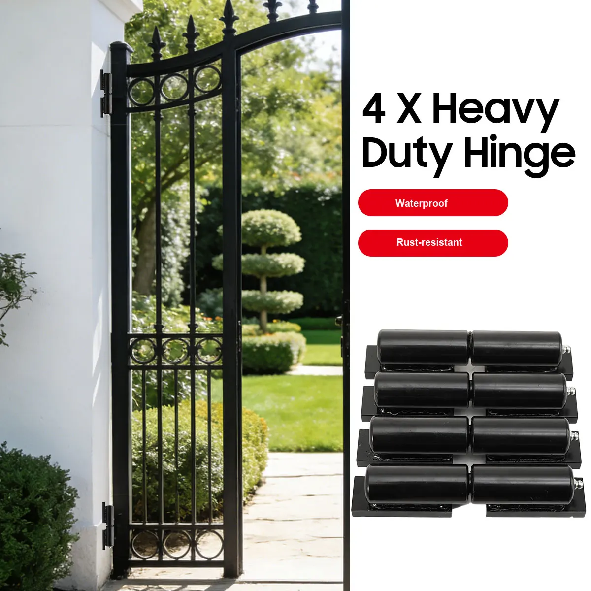 

4 шт. сверхмощные петли для шкафа, черный железный ствол для ворот, металлическая цилиндрическая петля, плавная работа, сверхмощная петля