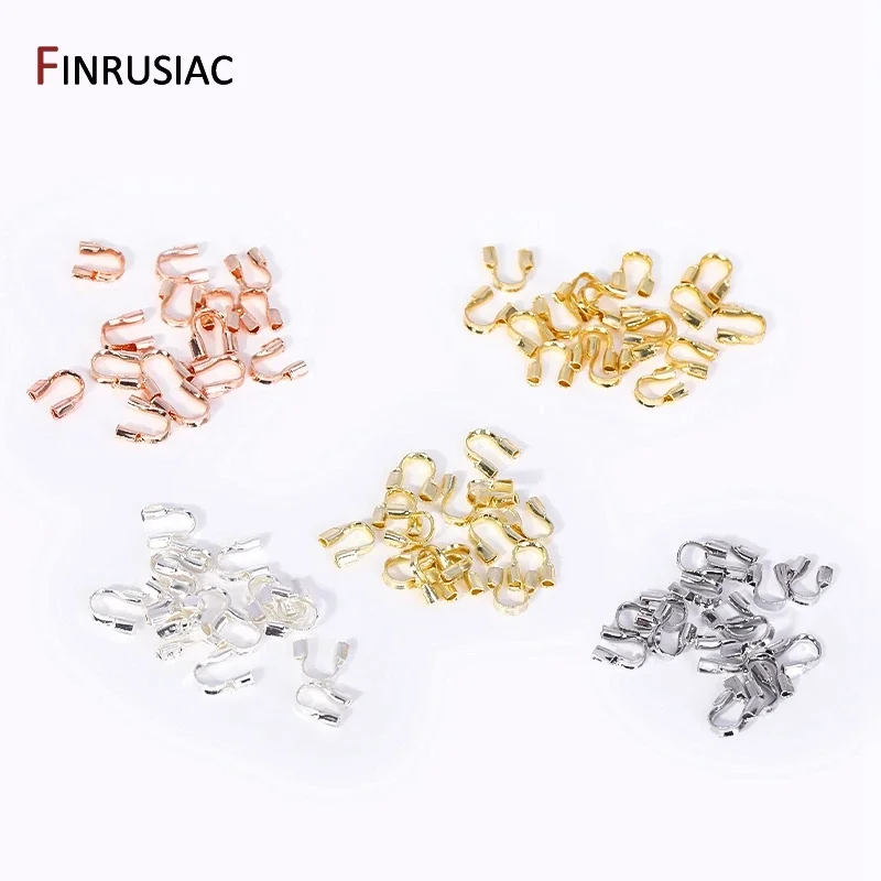 14k/18k Gold Plated Brass Wire Guardian Cord Protector,U Shape Wire Protectors Connector For DIY Jewelry Making Supplies