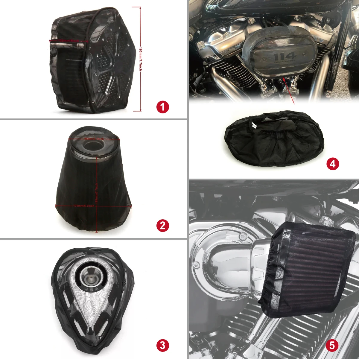 air cleaner filter Waterproof Rain Sock cover for harley roadking street road electra glide dyna softail sportster air intakes