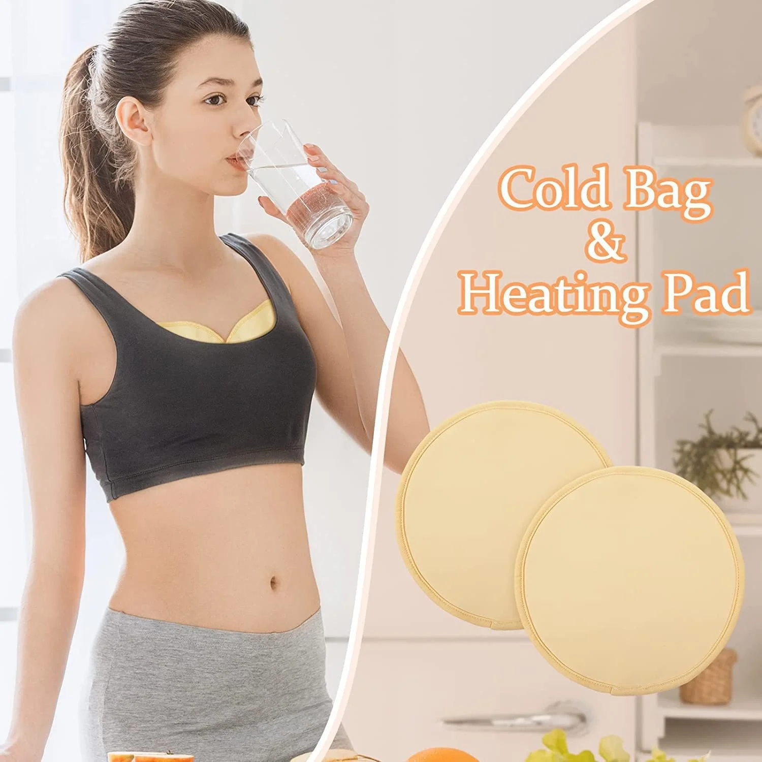 2pcs  Castor Oil Breast Pads Reusable Castor Oil Pack Compress for Women Daily Use Soft Organic Cotton Essential Oil Care Packs