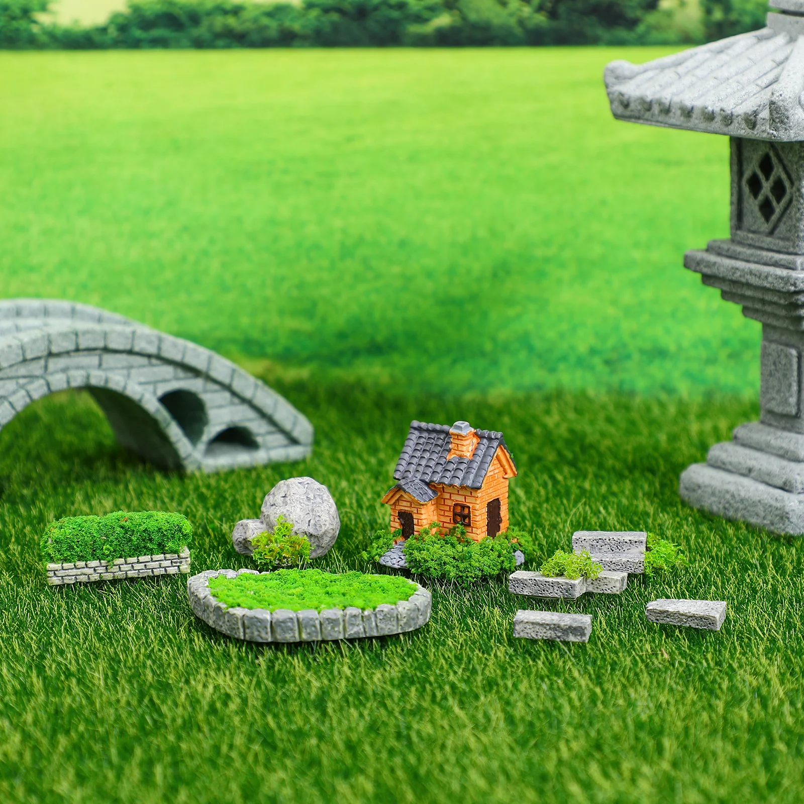 

1 set 1 Set Mini Resin Figurines Small Ornaments For Dollhouse Terrarium Desktop Decor Mini Garden Accessories Micro Landscape