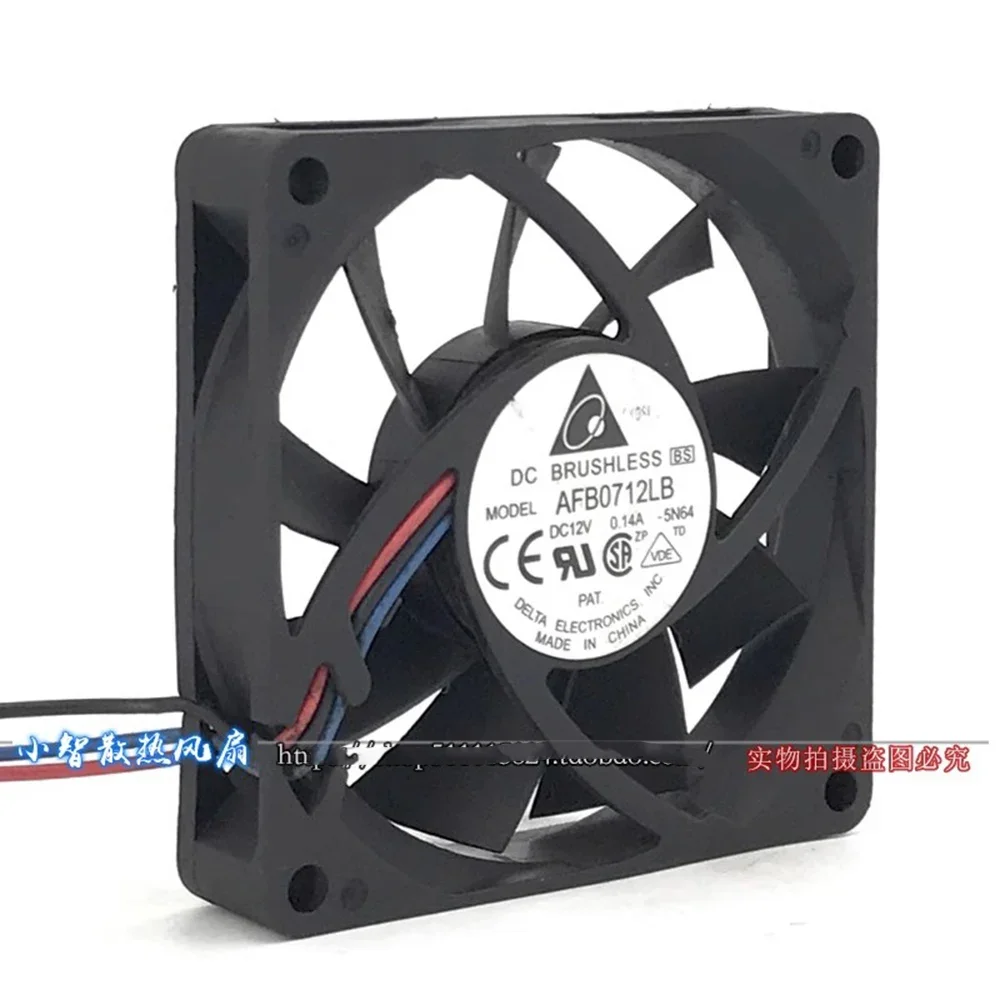 델타 AFB0712LB DC12V 0.14A 70mm 70x70x15mm 3선 서버 냉각 팬 사각 냉각 팬용