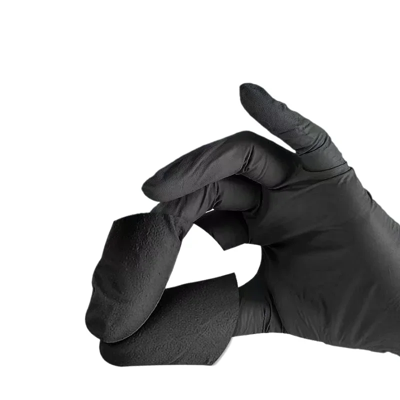 10/20/50/100 Stück schwarze Nitril-Einweghandschuhe für die Arbeit, latexfrei, Heimreinigungshandschuh, strukturierter Mechaniker, Tattoo, Haarfärbemittel, Schönheit – Detail 5
