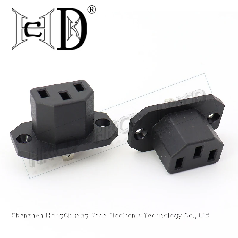 2pcs IEC320 10A 250V Black Male female docking Plug Connector Rewireable C13 C14 Plug Rewirable Power Konektor 3Pin AC Socket