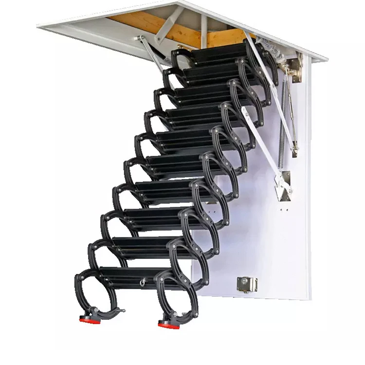 

Full automatic attic retractable stairs Collapsible stairs folding stairs ladders in home interior