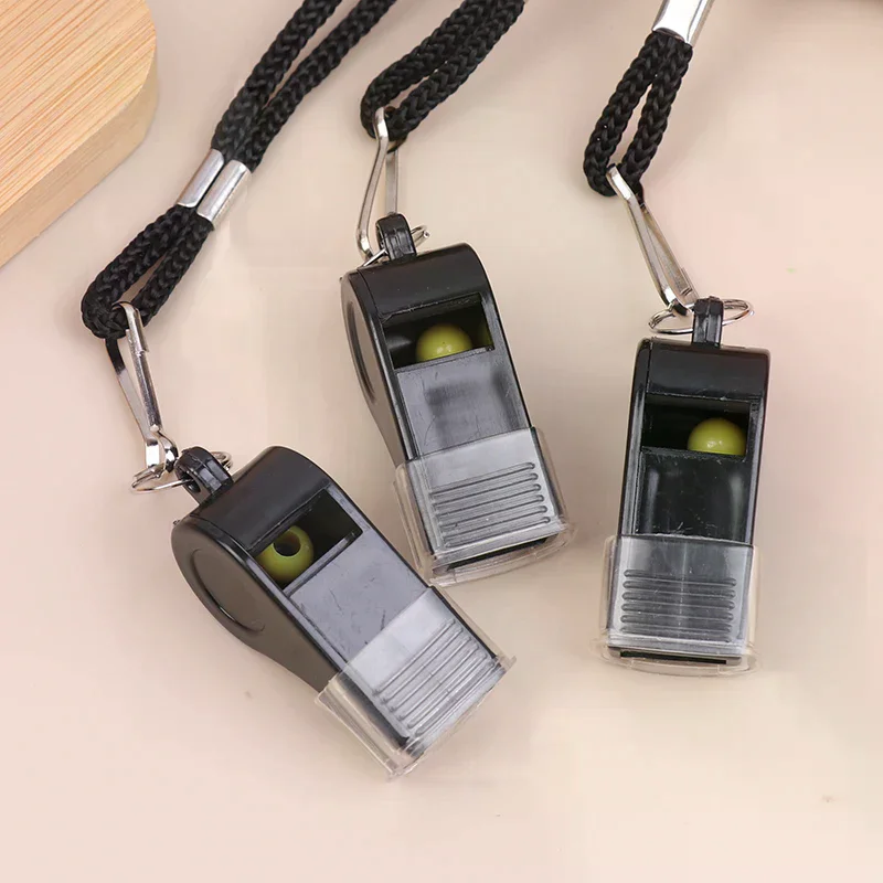 2/3/5Pcs High Quality Black Whistle Referee Game Halter Whistle Outdoor Travel Hiking Whistle For Basketball Volleyball Games