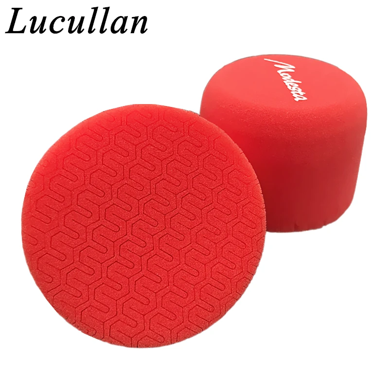 Customized Logo Foam Wax Applicators Circle Grip Car Polishing Pad Special Texture Reduce Chemical Consumption