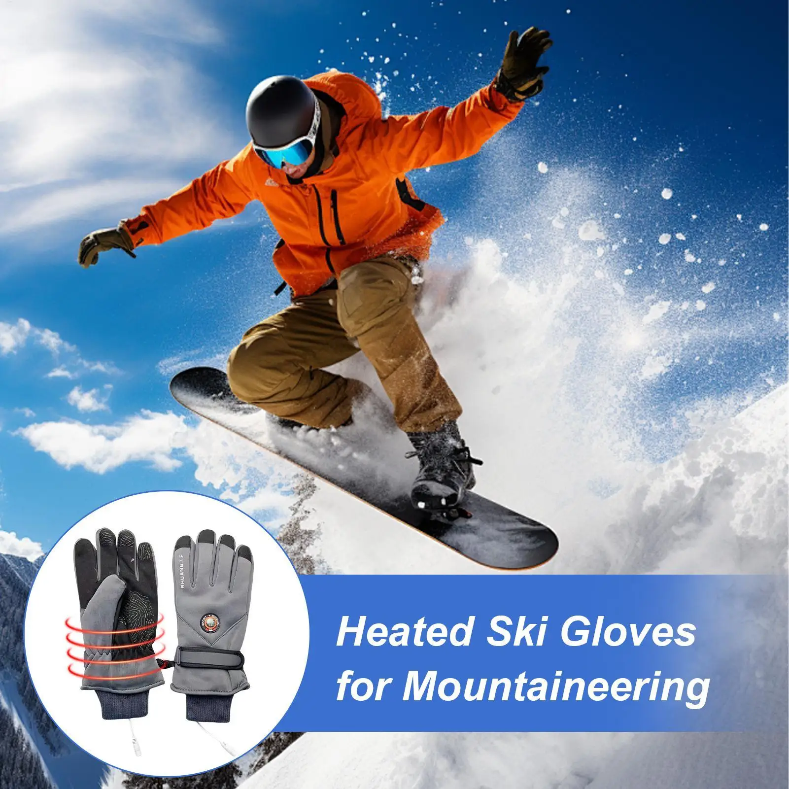 Heated Gloves Heating Mittens Touchscreen USB Heated Gloves For Men Women Outdoor Activities Sports Cycling Skiing Motorcycle