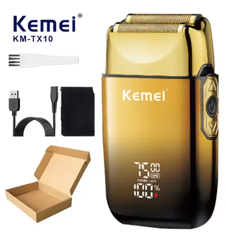 Электробритва KEMEI TX10 с ЖК-дисплеем и металлическими лезвиями — фото товара