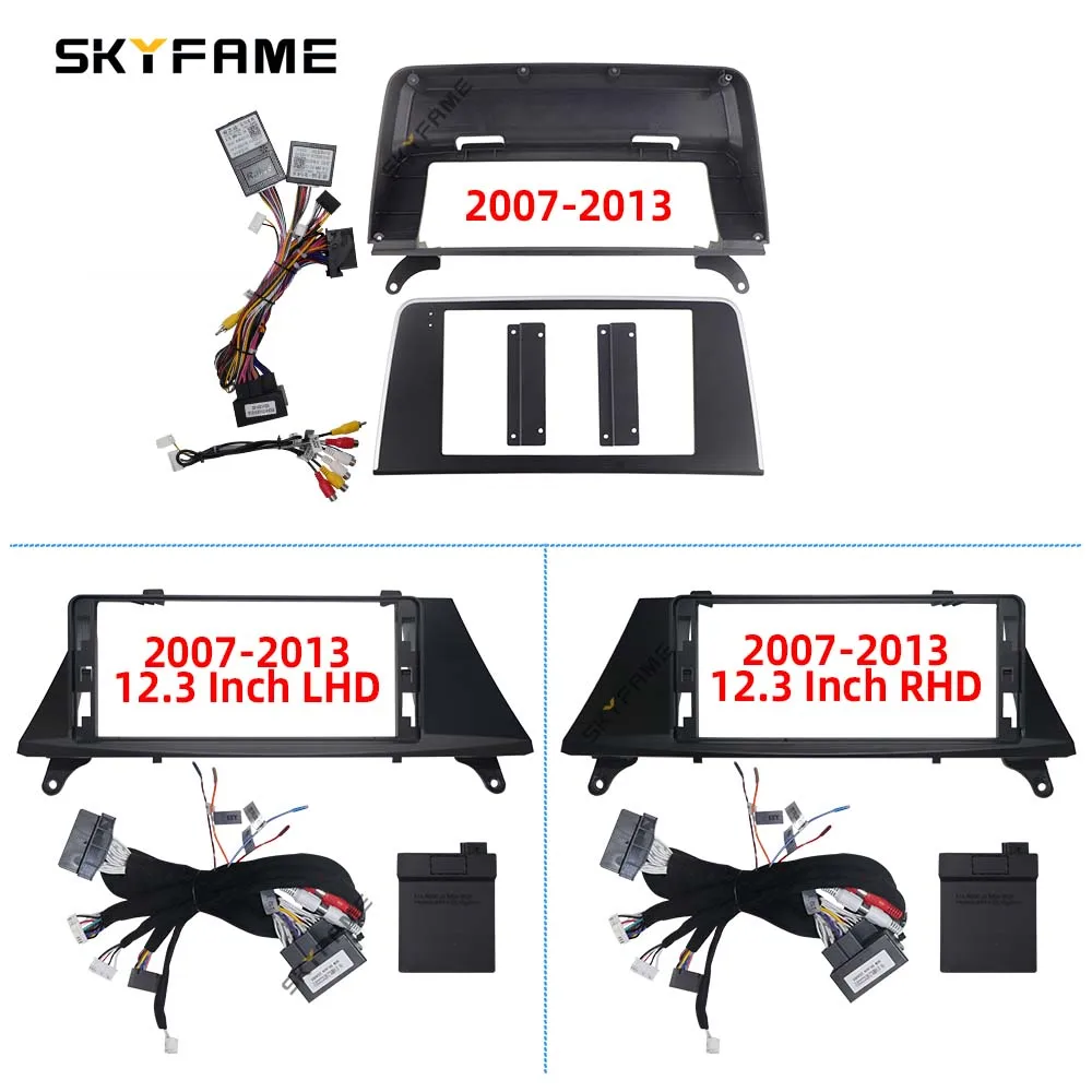 SKYFAME Car Frame Fascia Adapter Android Radio Dash Fitting Panel Kit For BMW X5 X6 E70 E71 E72