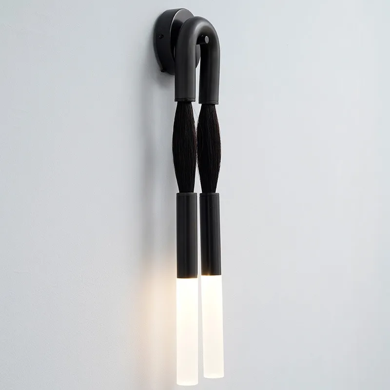 Vintage wabi wind corridor wall lamp light French designer hotel bedroom bedside ponytail lamp