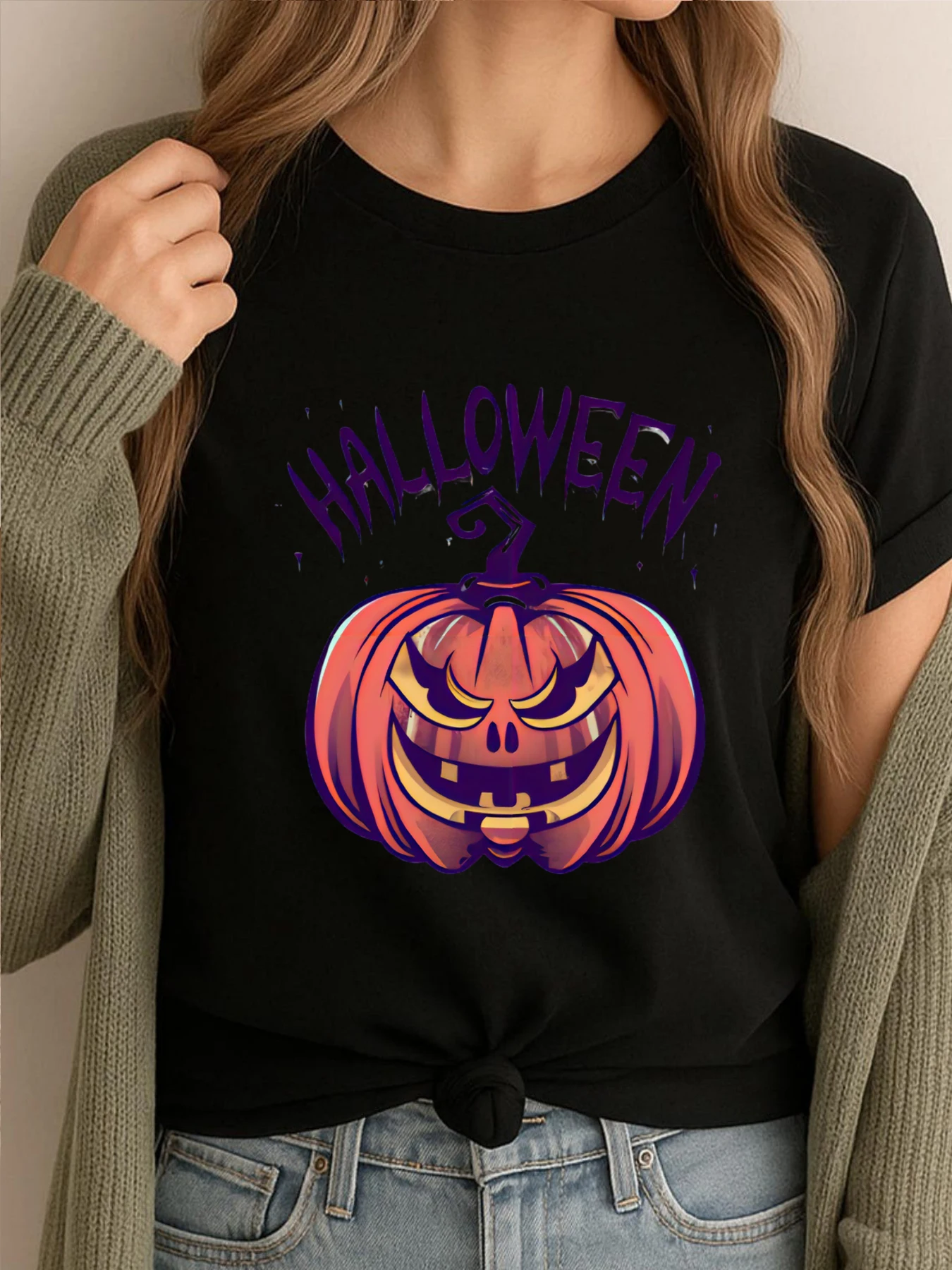 

Newest Graphic Tees Pumpkin For Womens Cute Oversized T Shirt Couples Luxury T-Shirt Mens Retro Printed Clothes