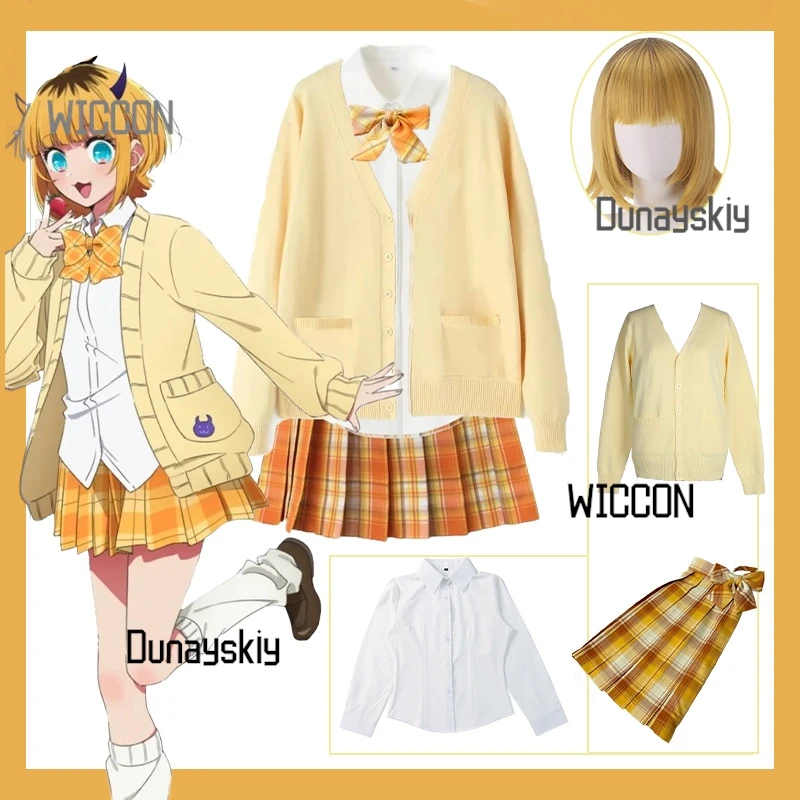 

Oshi no Ko Mem-cho Yellow JK Cosplay Costume Set Wig Blazer Shirt Mini Skirt Ribbon Summer Graduation Halloween Anime Outfit