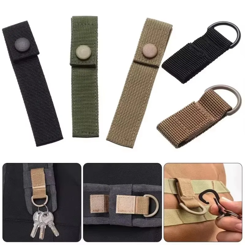 1-3pcs  Nylon Molle Ribbon High Strength Hanging Webbing Buckle Key Hook Clip Belt Hooks Hiking Climbing Carabiner