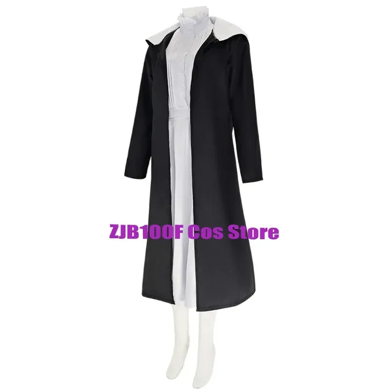 QQ 123 عن بعد تأثيري أنيمي تجميد ما وراء نهاية الرحلة زي الأرجواني شعر مستعار فستان خندق موحدة هالوين لعب الأدوار الزي ل Wo #4