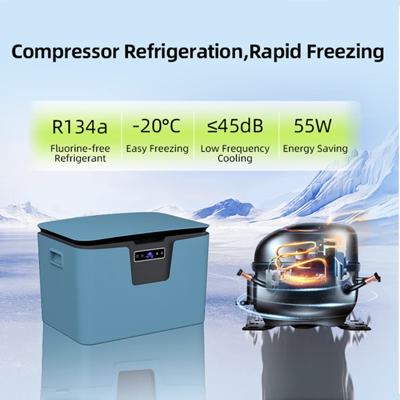 U28 28L 12V/24V/100-240V Cooler Box Portable Car Fridges 45W Truck Freezer Vehicle Refrigerator  Refrigerator