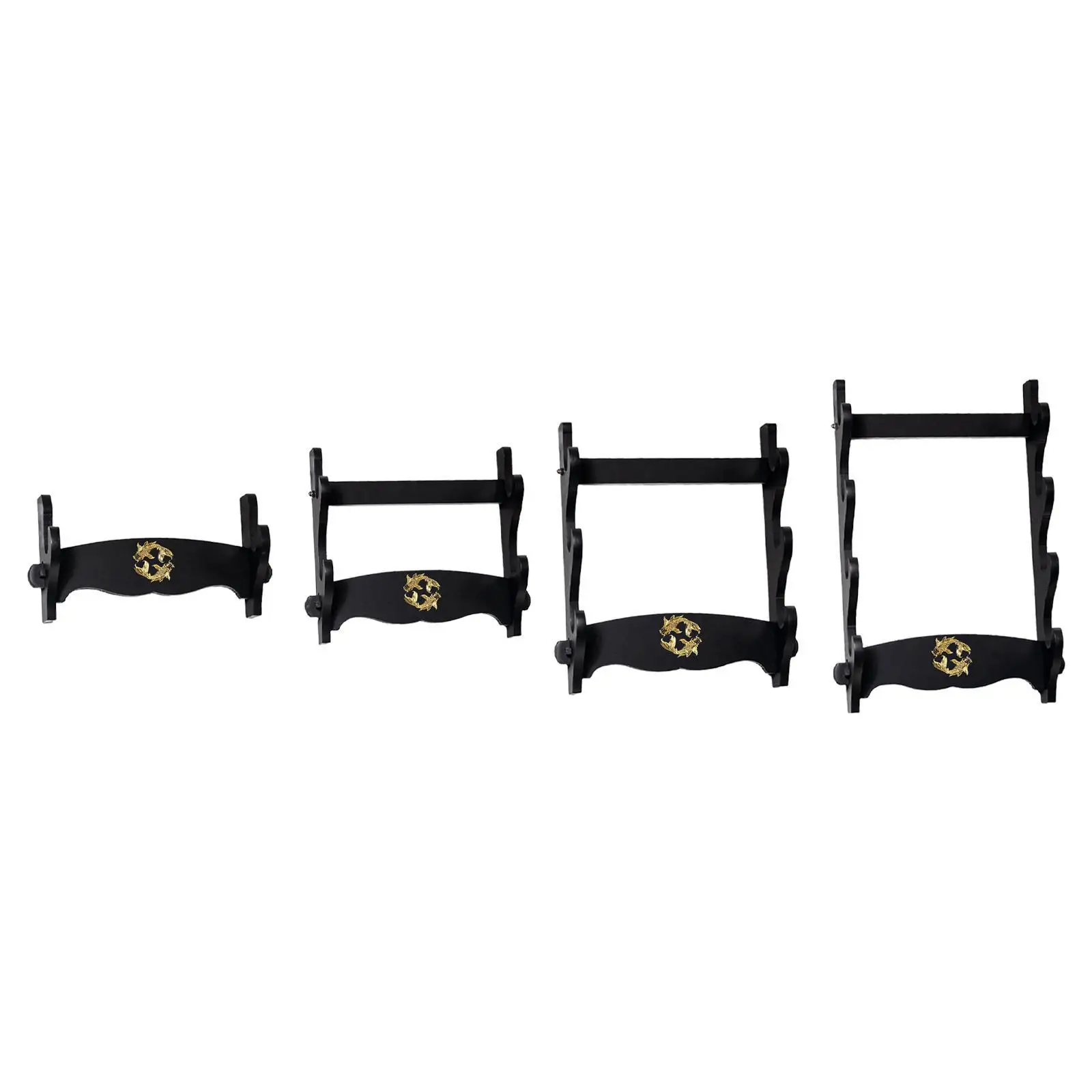 Samurai Sword Stand Display Rack Support Wall Mount Frame Rack Sword and Flute Rack Fishing Rod Display Stand for Home Room