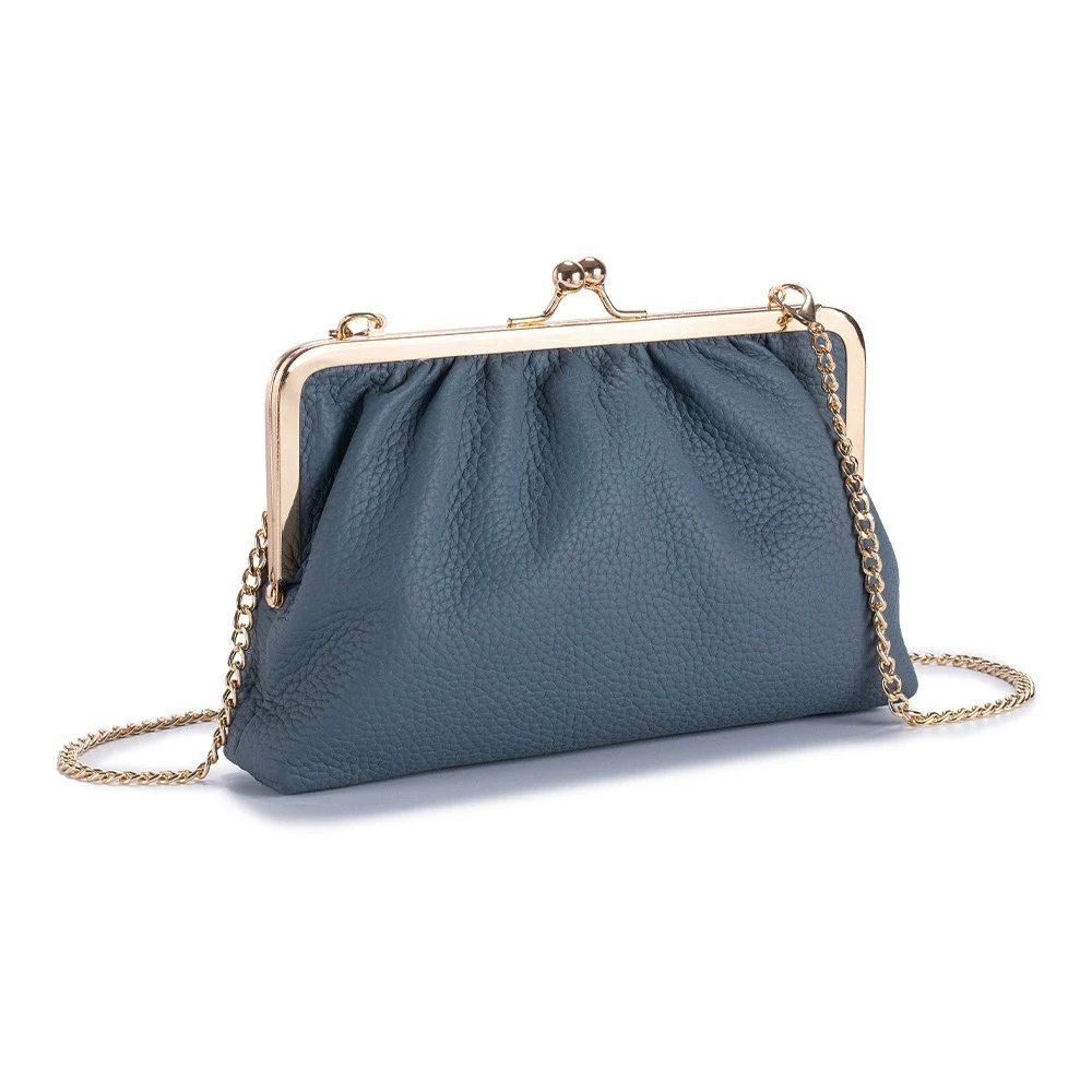 New Women's Soft Leather Feel Dinner Bag Chain Single Shoulder Slant Cross Handheld Clutch Bag Elegance Women's Purse