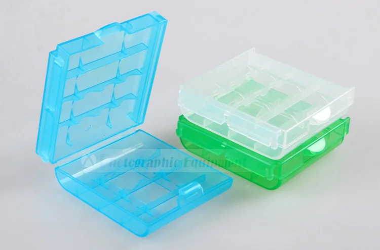 2 Pieces Newest 4 in 1 Durable Hard Plastic  AAA Battery Storage Box Case Holder