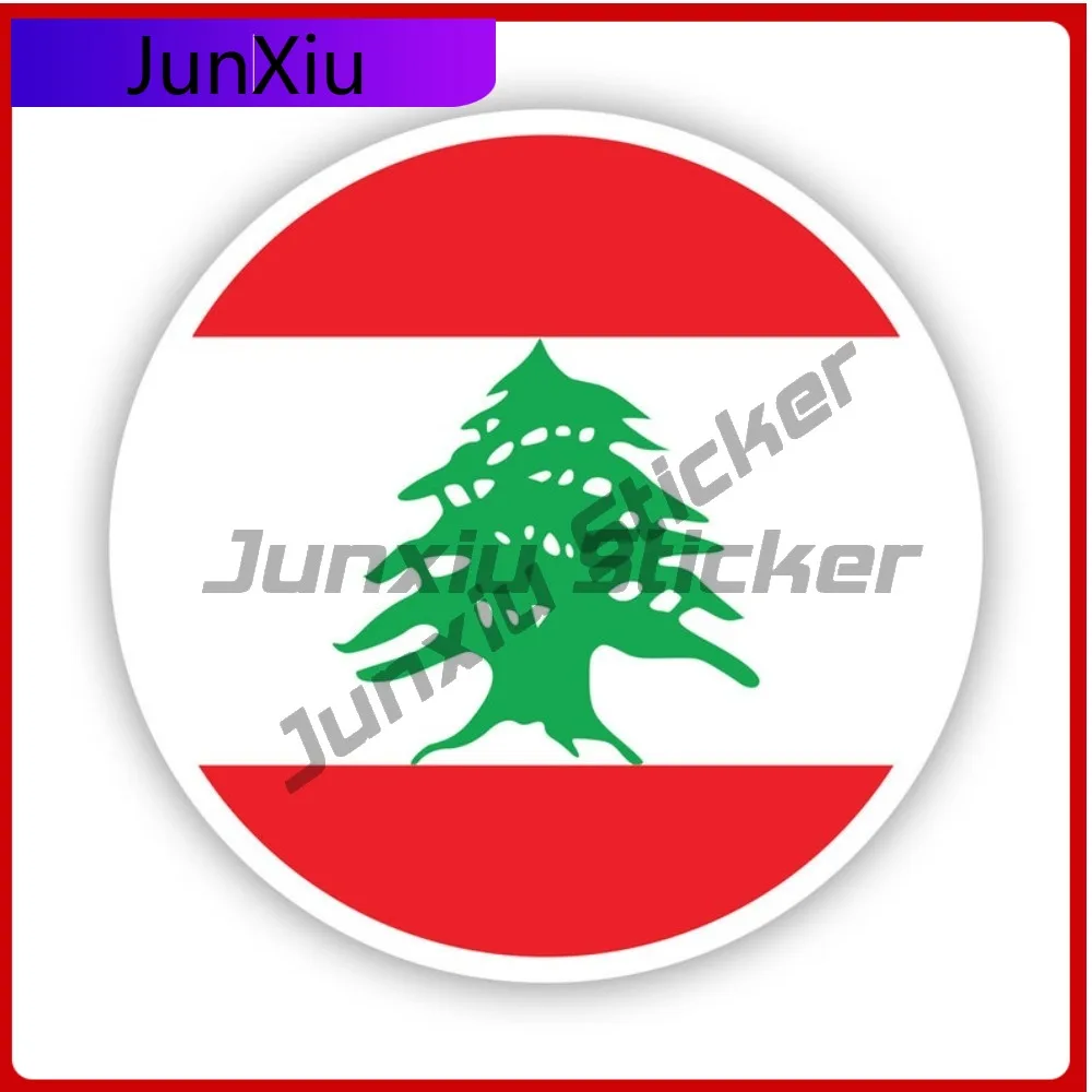 

Round Lebanese Flag Fade Resistant Scratch Resistant Racing For Car Body Bumper Car Window No Residue Removable Decoration