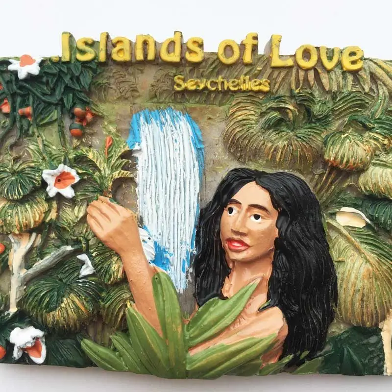 Seychelles Tahiti Love Island 3D Landscape Humanities Tourism Souvenirs Magnetic Stickers Refrigerator Stickers Hand Letters