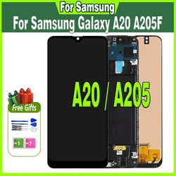 100%Tested Super AMOLED for Samsung Galaxy A20 A205 A205G A205U SM-A205F LCD Touch Screen Display Assembly Replacement Digitizer