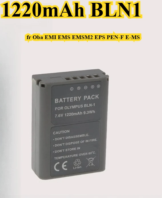 

Литий-ионный аккумулятор BLN1, 1220 мАч, подходит для цифровой камеры Oba EM1 EM5 EM5M2 EP5 PEN-F E-M5 Mark II
