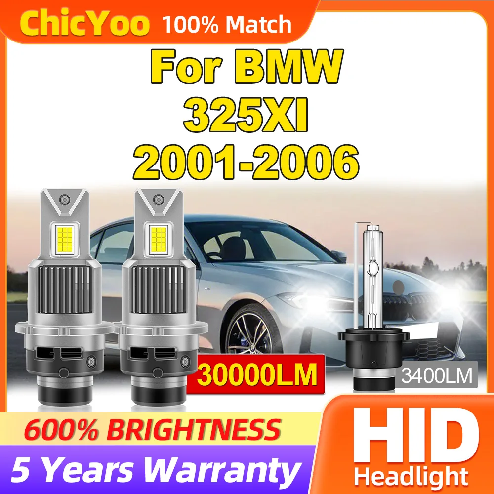 300W HID Xenon Headlights 30000LM Front Lamps 6000K Double Copper Tube LED Car Light For BMW 325XI 2001 2002 2003 2004 2005 2006