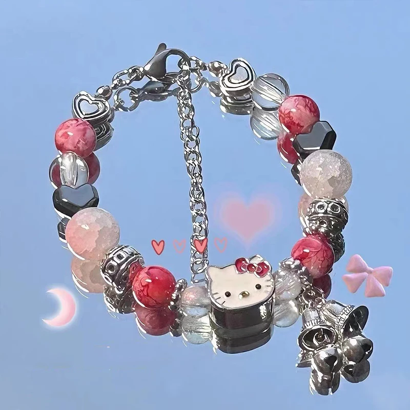 

Kawaii Sanrio Cartoon Hello Kitty Bracelet Cinnamoroll Pachacco Summer Dopamine Style Jewelry Fashion Exquisite Bracelet Gift