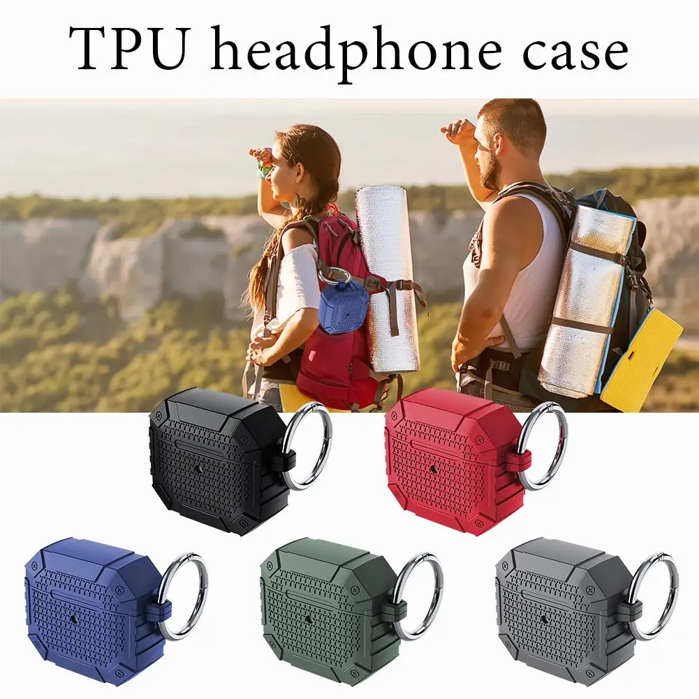 For Apple For AirPods4 Ear Case Armor For Airpods Pro2 Earphone Case TPU With Hiking Buckle TPU headphone case K3J5