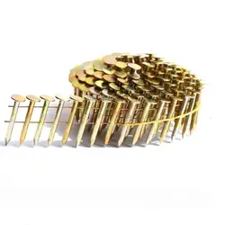 15 Degree Roof Coil Nailer Nails 25mm 32mm Big Cap Nails Round Head Carpentry Tacks for Roofing Asphalt Shingles