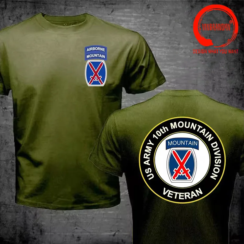 US Army Airborne 110th MI BN 10th Mountain ID LRSD ABN T Shirt Men Fashion Military T-Shirt Trendy Clothing Men's Tops Tee Shirt