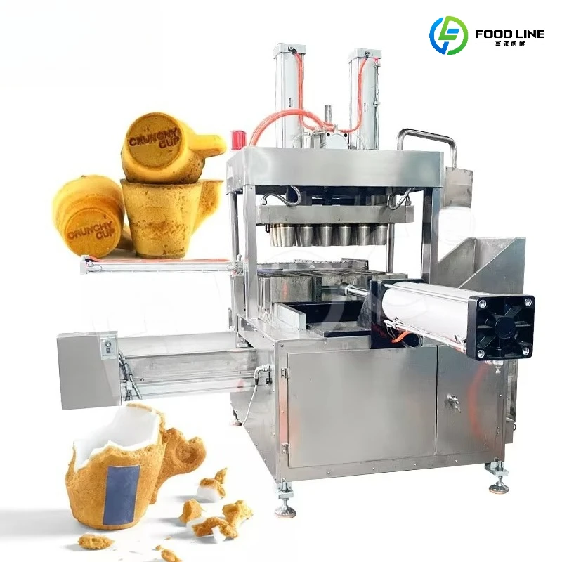 FL Wholesale  Sugar Cone Tea Cup Baker Machine Ice Cream Waffle Cone Maker Machine Edible Coffee Cup Make Machine Customized