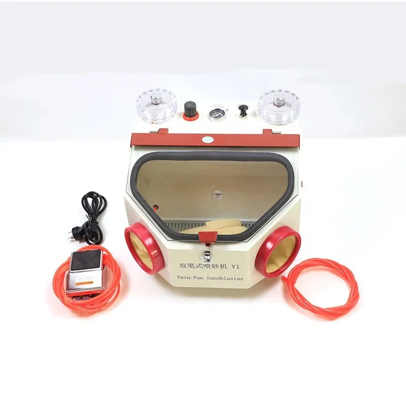 High Quality Dental Twin Pen Sandblasting Unit Dental Lab Metal Electric Sand Blast Equipment