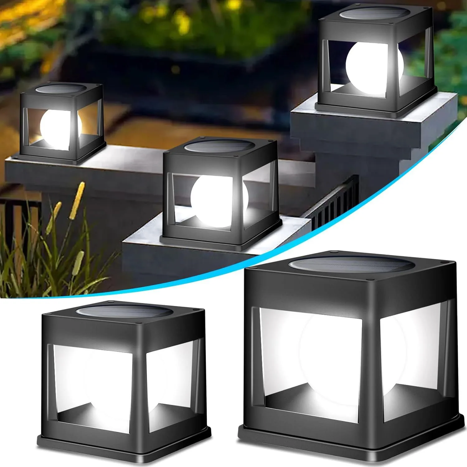 

Solar Outdoor Column Head Lamps Courtyard Wall Lamps Villa Garden Ground Insert Illuminated Landscape Atmosphere Lamps