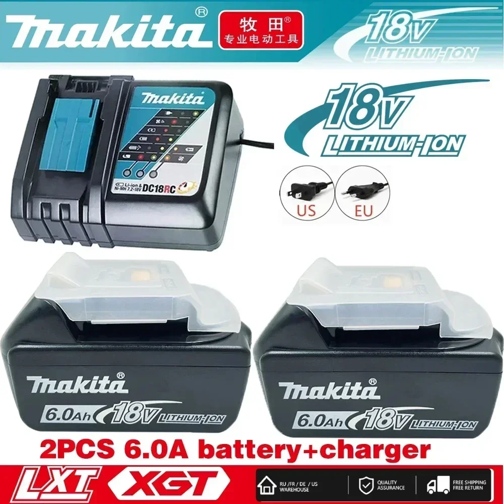 

NEW Makita 18V 6AH 6000mAh Battery Rechargeable Li-ion Lithium-ion Batteries Charger for BL1860B BL1850 BL1830 BL1815 LXT400