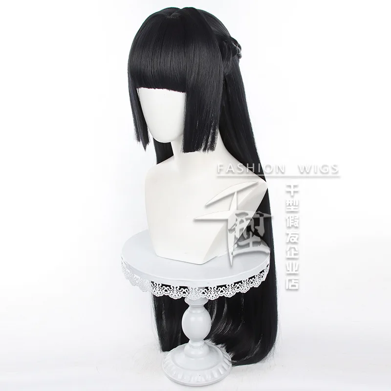Hoshimi Miyabi Cosplay Wig Game Zenless Zone Zero Long Black Heat Resistant Synthetic Hair Anime Party Wigs