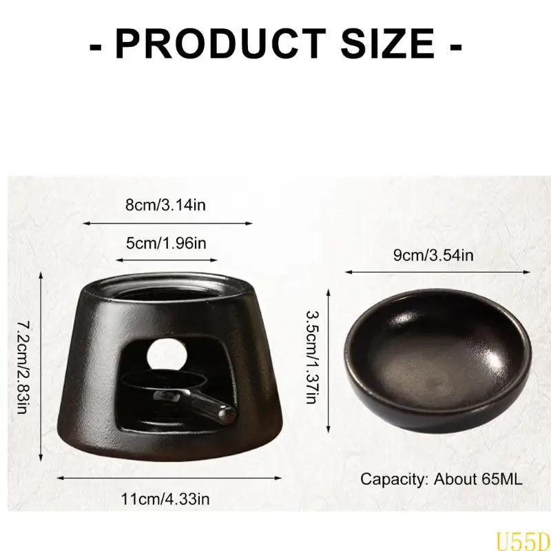 شعلات تذويب شمع السيراميك للزيوت العطرية مع ملعقة شمع بقاعدة ثابتة للاستخدام الآمن في غرف النوم ومنطقة المعيشة #6