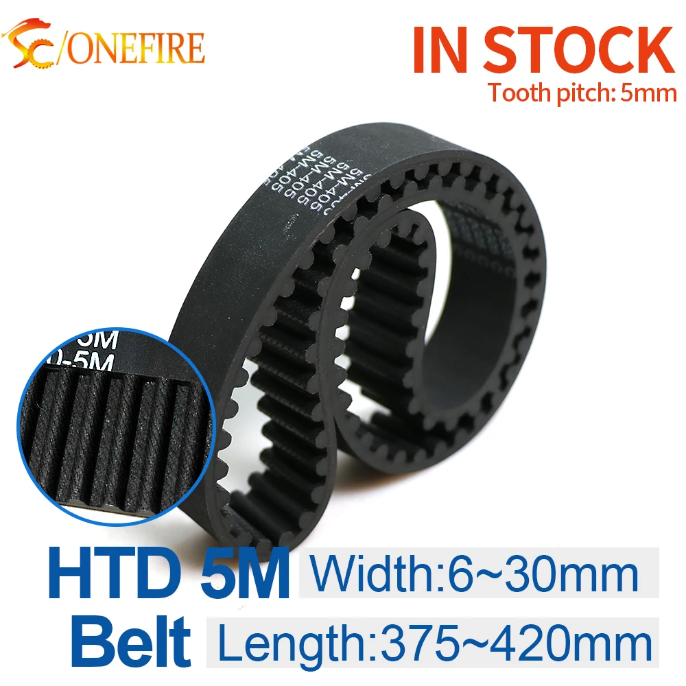 HTD 5M Synchronous Timing Belt 375/380/385/390/405/410/415/420mm High Precision Closed Loop Rubber Belt Industrial Machine Belt