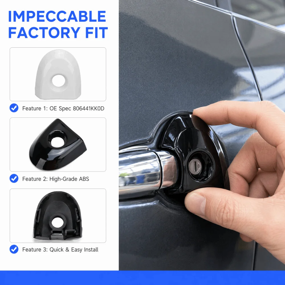 Black、White Door Handle Cover ABS 806441KK0D Driver Side Door Shell Key Hole Trim Cap for Nissan Juke/Nissan Micra K13