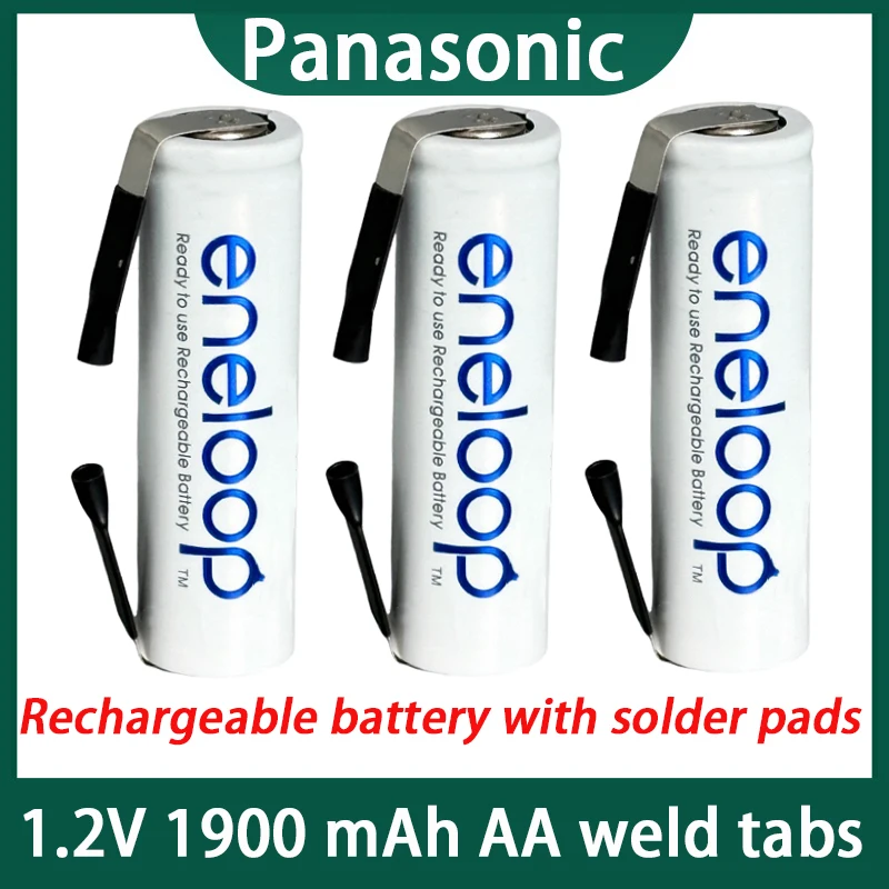 Panasonic AA battery 1.2V 1900mAh AA nickel hydrogen battery with welding pins, suitable for DIY electric shaver toothbrush toys