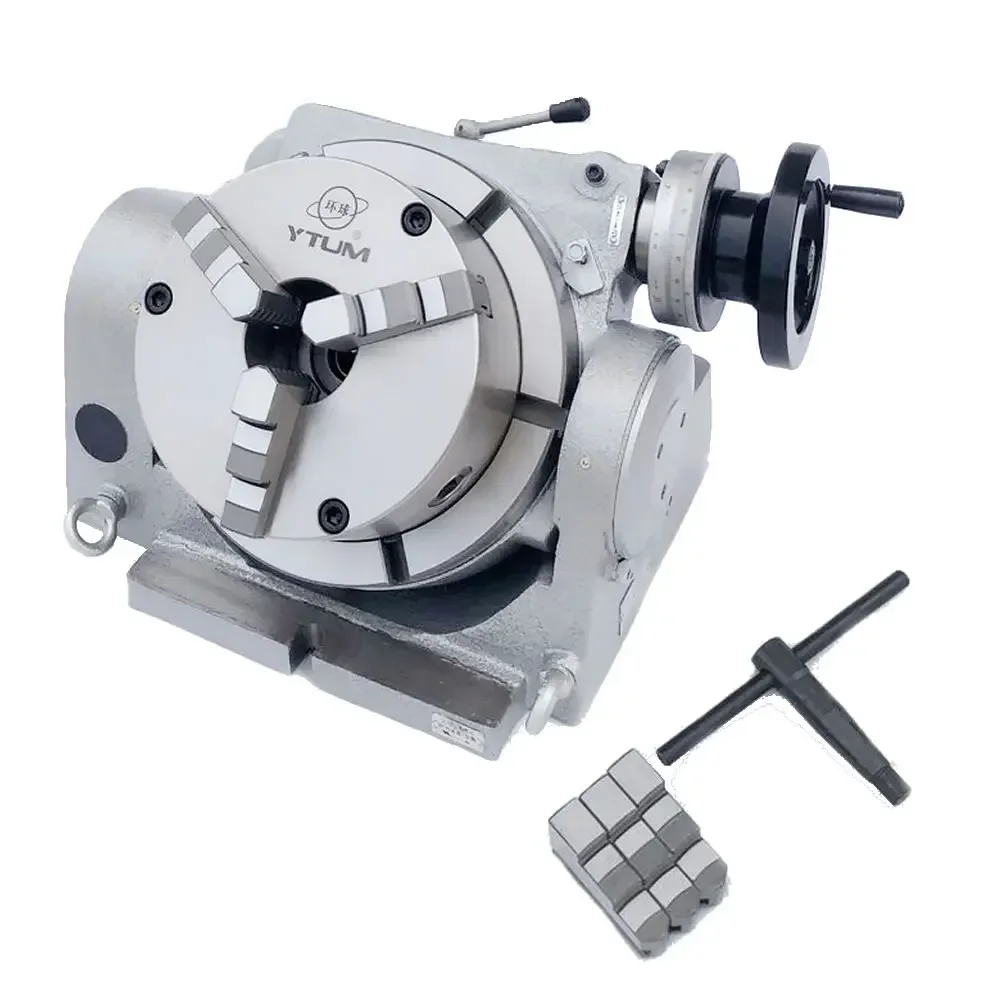 Dividing Head CNC Rotary Axis 3-Jaw 125mm 160mm Chuck Horizontal Vertical Adjustable Angle 0-90 Degree Rotating Worktable