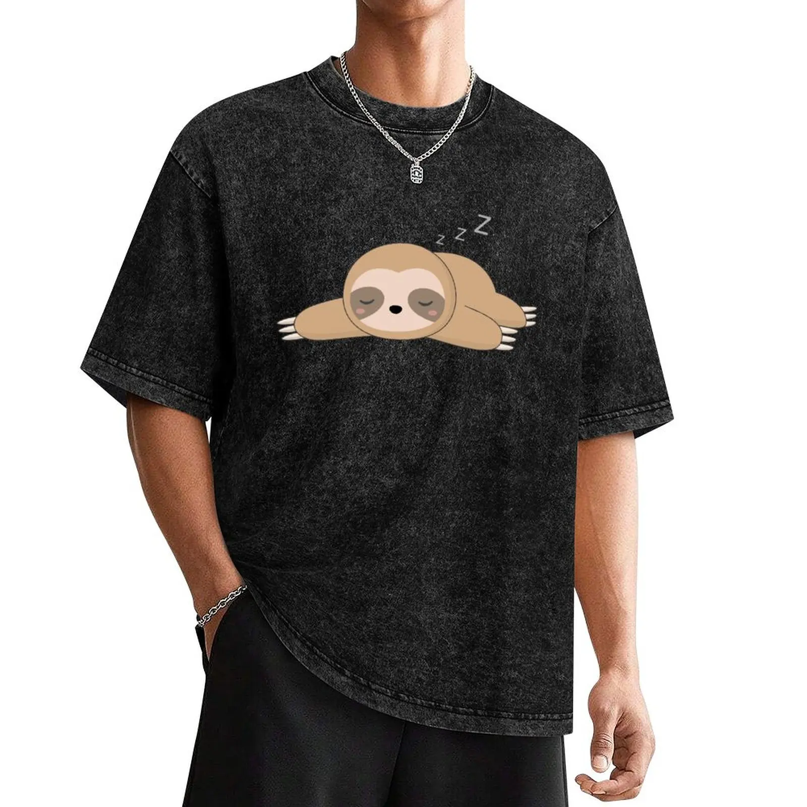 

Cute Kawaii Lazy Sloth T-Shirt sweat custom shirt plain oversizeds mens tall t shirts