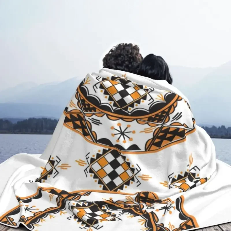 Z Imazighen coperta caldo pile morbido flanella tappeto Kabyle Amazigh coperte da tiro per divano letto viaggio autunno