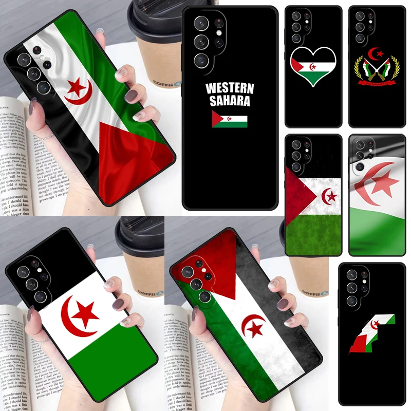 Western Sahara Flag Cover For Samsung Galaxy S23 Ultra S22 S20 S21 FE S8 S9 S10 Plus Note 10 20 Ultra phone Case