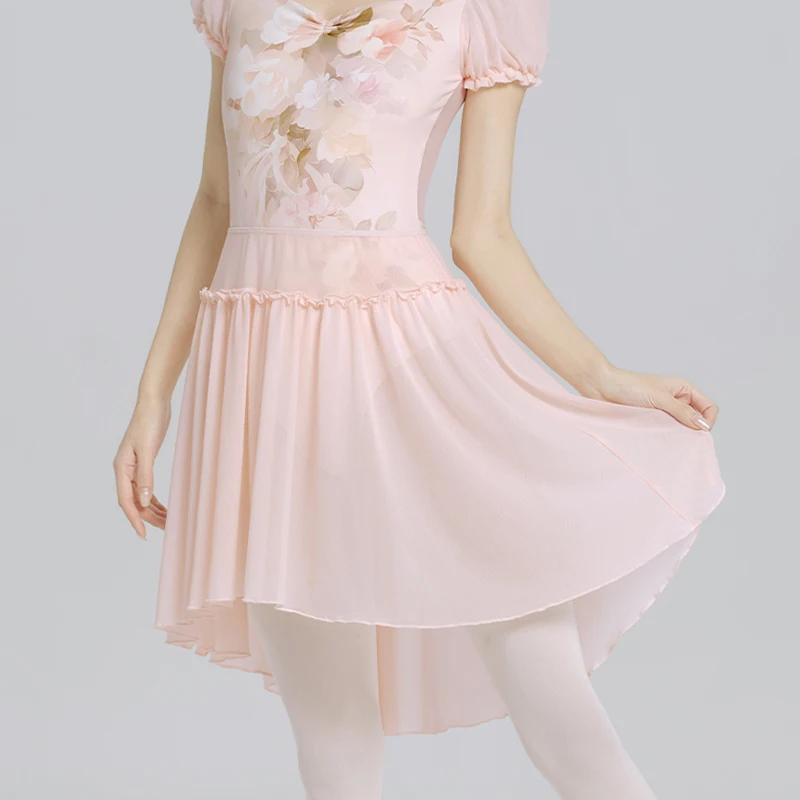 Gonne da balletto da donna Gonna in tulle da ballo traslucido per adulti in morbida rete rosa elastica in vita