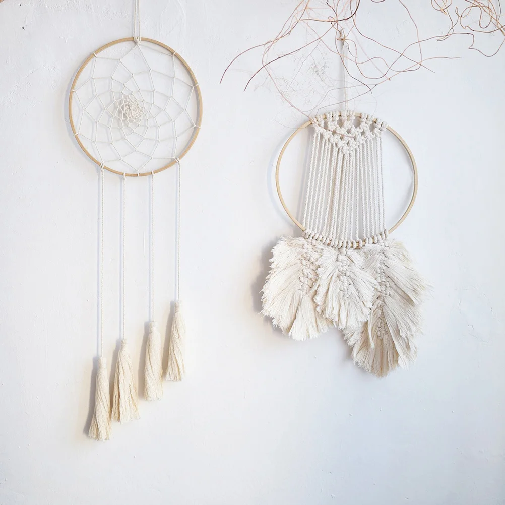 

20Pcs Bamboo Dreamcatcher Rings Round Frame 10Cm DIY Craft Materials for Dreamcatcher Mandala Windchime Curtain Ringer