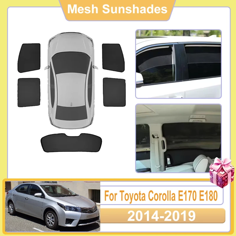 

For Toyota Corolla E170 E180 Accessories Sedan 2014-2019 Car Window Sun Shade Mesh Covers Anti UV Visors Heat Net light Shield