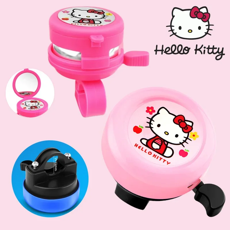 Sanrio Hello Kitty Bicycle Bell MTB Bikes Handlebar Metal Ring Cartoon Anime Bells Warning Alarm Kids Cycling Accessories Gift